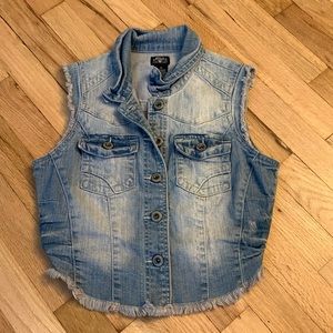 Blue Asphalt Distressed Denim Vest